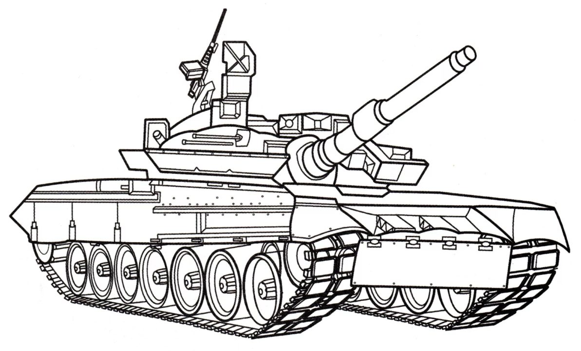 Рисунок танка для раскрашивания